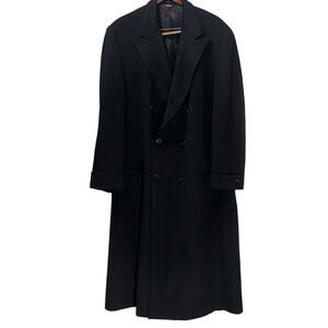 Vintage Loro Piana Overcoat Mens 50/XL Black Cashmere Double-Breasted USA Made